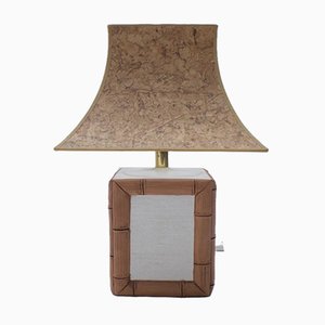 German Ceramic Table Lamp with Cork Shade from Leola, 1970s-KQB-736315