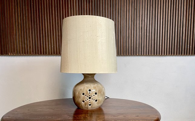 German Ceramic Table Lamp with Illuminated Lampstand from Hustadt Leuchten, 1960s-JP-1259345