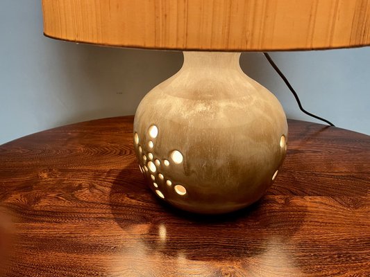 German Ceramic Table Lamp with Illuminated Lampstand from Hustadt Leuchten, 1960s-JP-1259345