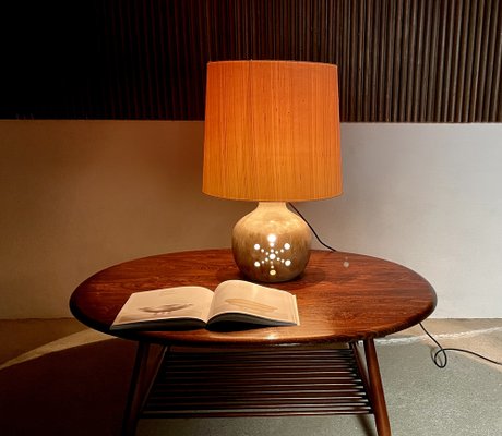 German Ceramic Table Lamp with Illuminated Lampstand from Hustadt Leuchten, 1960s-JP-1259345