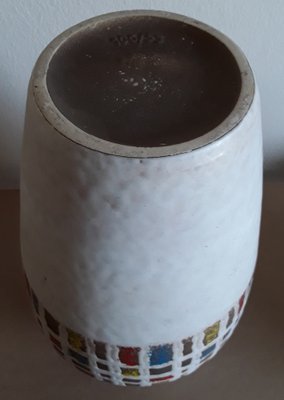 German Ceramic Vase with Colored Geometric Motifs from Jasba, 1960s-HOI-1453643