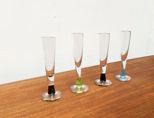 German Champagne Glasses by Regina Kaufmann for Glashagen Hütte, Set of 4-UAH-1189837