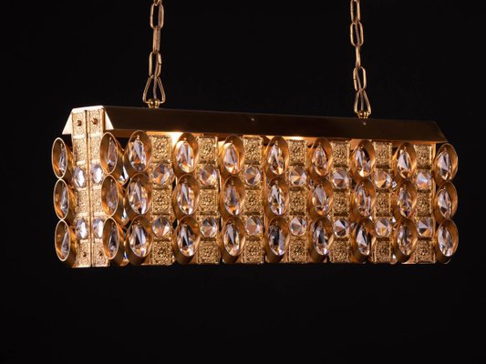 German Chandelier in Crystal & Gilt Brass by Christoph Palme for Palwa, 1960s-DEK-932686