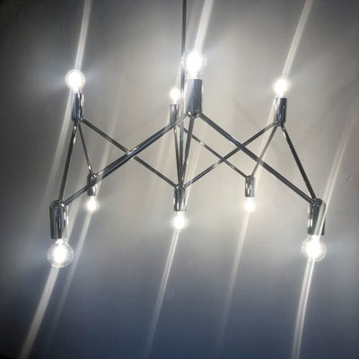 German Chandelier Light Structure with 9 Burning Points from Kinkeldey, 1960s-FFL-1282764