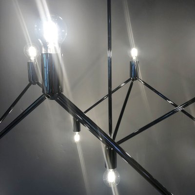 German Chandelier Light Structure with 9 Burning Points from Kinkeldey, 1960s-FFL-1282764