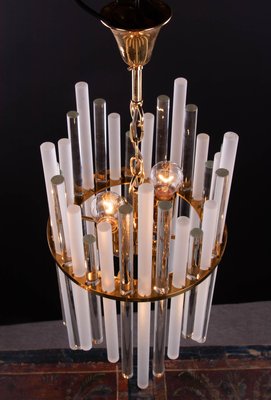 German Chandelier with Glass Rods & Brass from Palwa, 1960s-DEK-932685