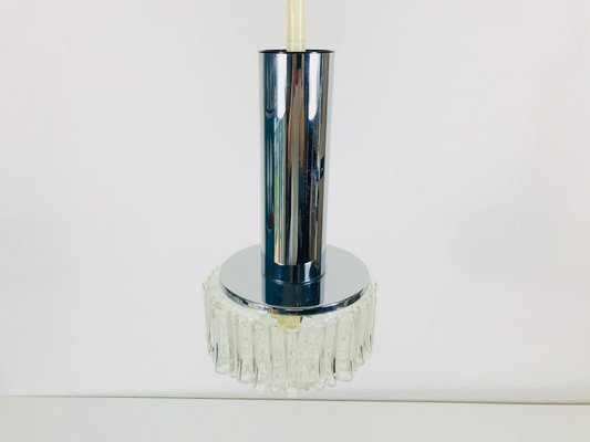 German Chrome and Bubble Glass Ceiling Lamp from Staff, 1970s-PUK-617946