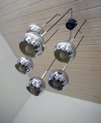 German Chrome Cascading Ceiling Lamp from Kaiser Idell / Kaiser Leuchten, 1970s-DEK-552401