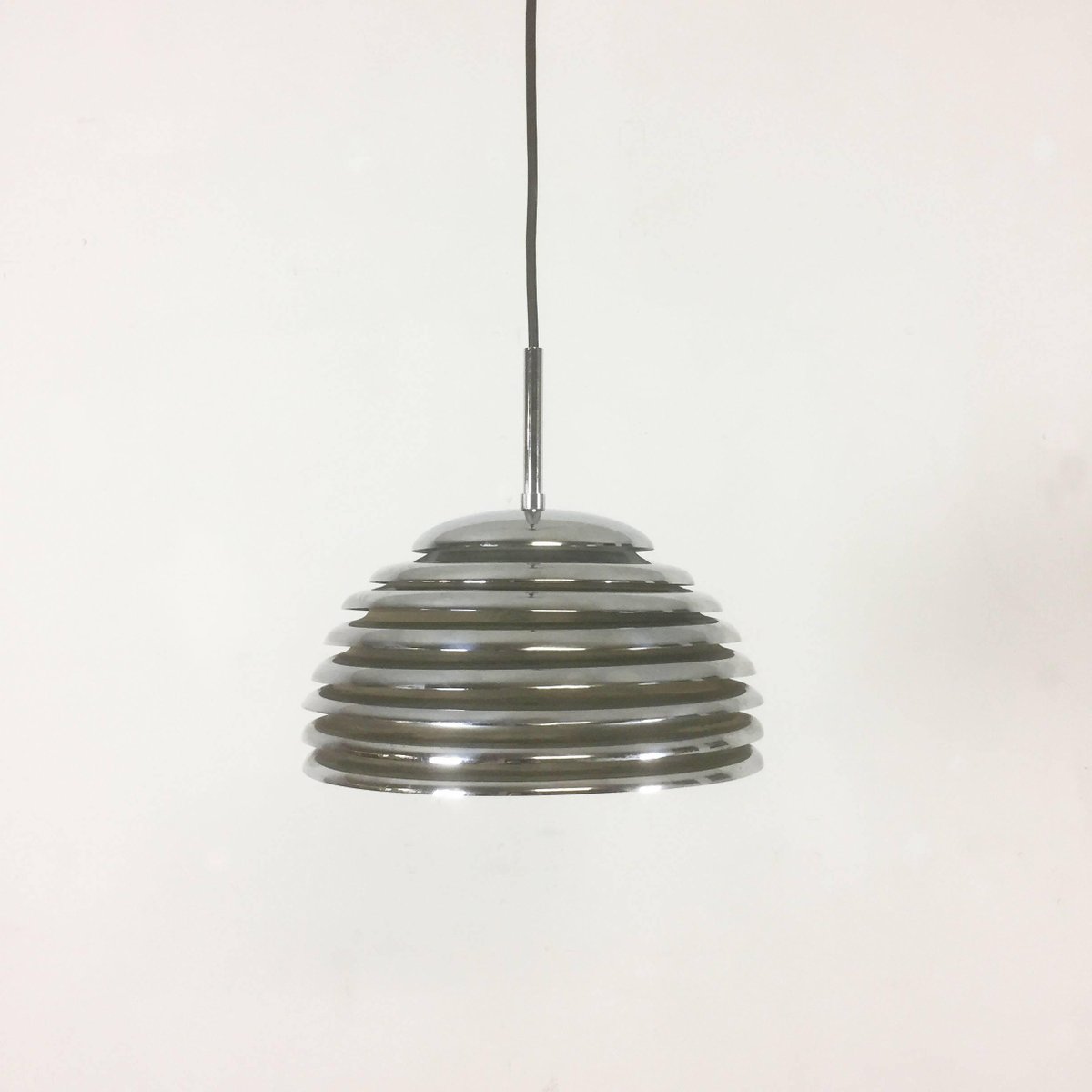 German Chrome Hanging Pendant Lamp by Kazuo Motozawa for Staff, 1960s