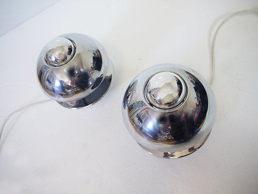 German Chrome Sconces by Klaus Hempel for Kaiser Idell / Kaiser Leuchten, 1970s, Set of 2-DEK-552387