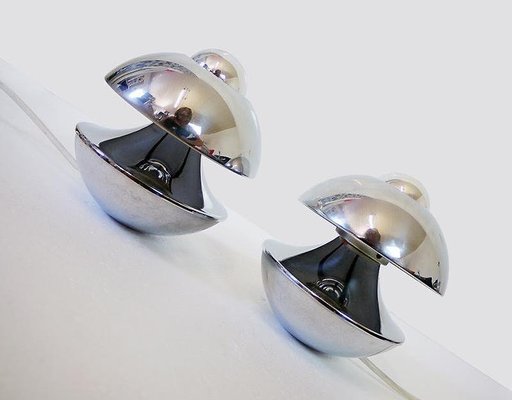 German Chrome Sconces by Klaus Hempel for Kaiser Idell / Kaiser Leuchten, 1970s, Set of 2-DEK-552387