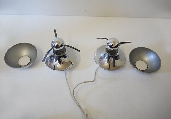 German Chrome Sconces by Klaus Hempel for Kaiser Idell / Kaiser Leuchten, 1970s, Set of 2-DEK-552387