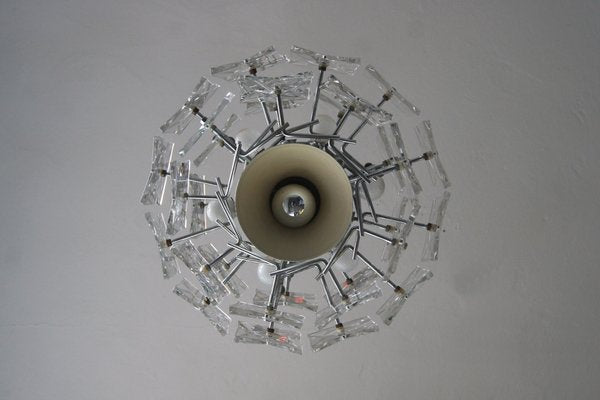 German Chromed Chandelier with Crystals from Kinkeldey, 1960s-UMB-1752683