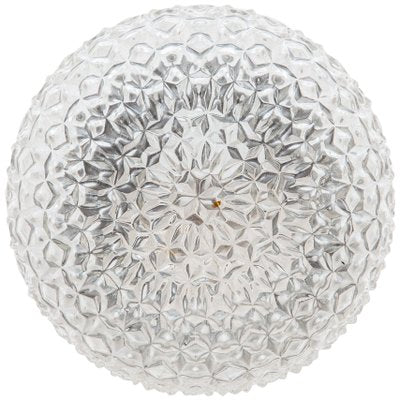 German Circular Textured Glass Flush Mount Wall light from RZB Leuchten, 1960s-KL-620429