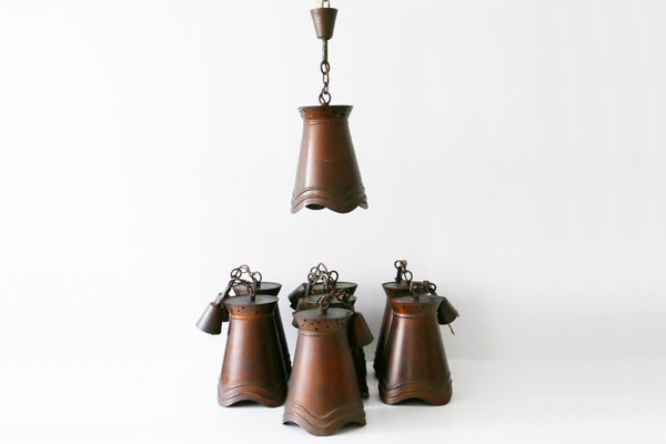 German Copper Ceiling Lamp, 1950s-WPT-551151