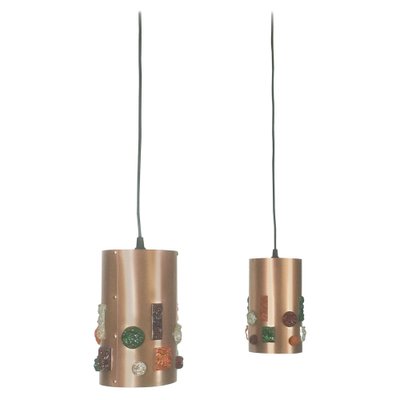 German Copper Hanging Lights, Germany, 1970s, Set of 2-QZ-1052873