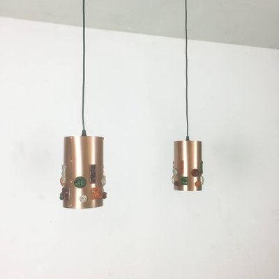 German Copper Hanging Lights, Germany, 1970s, Set of 2-QZ-1052873