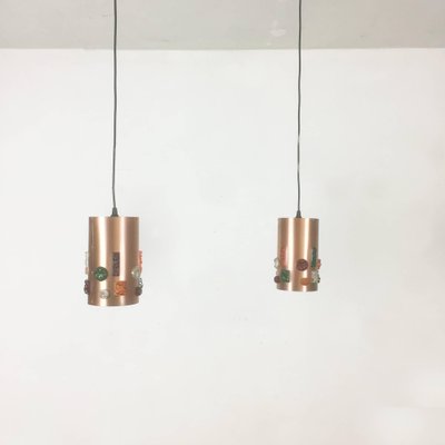 German Copper Hanging Lights, Germany, 1970s, Set of 2-QZ-1052873