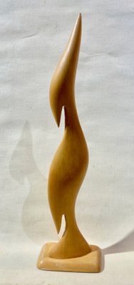 German Crane Figurine in Beech-ROJ-1313863