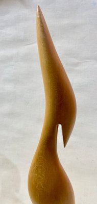 German Crane Figurine in Beech-ROJ-1313863