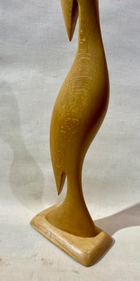 German Crane Figurine in Beech-ROJ-1313863