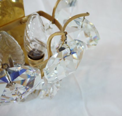 German Crystal and Brass Sconces by Christoph Palme, 1960s, Set of 2-DEK-550856