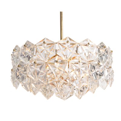 German Crystal and Gilt Metal Chandeliers from Kinkeldey, Set of 2-VDW-954895