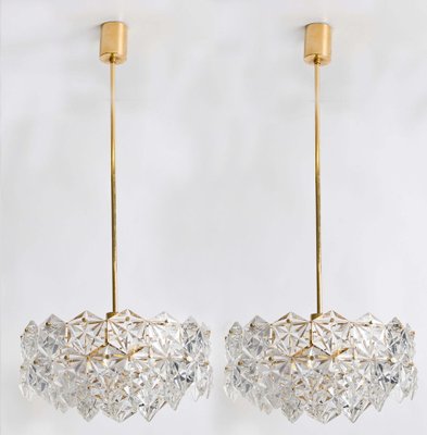 German Crystal and Gilt Metal Chandeliers from Kinkeldey, Set of 2-VDW-954895