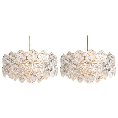 German Crystal and Gilt Metal Chandeliers from Kinkeldey, Set of 2-VDW-954895