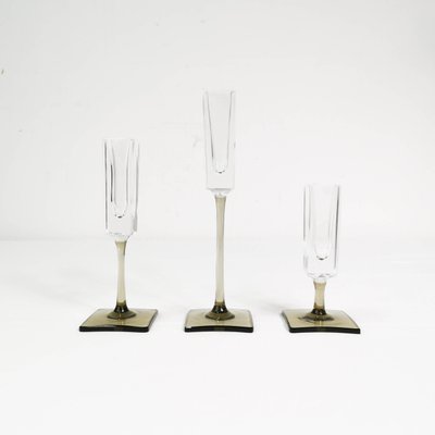 German Crystal Candlestick by G. Jensen for Rosenthal, 1970s, Set of 3-ZTG-1216127