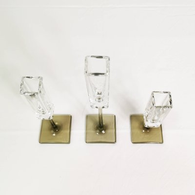 German Crystal Candlestick by G. Jensen for Rosenthal, 1970s, Set of 3-ZTG-1216127