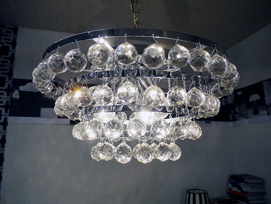 German Crystal Ceiling Lamp from Faustig, 1970s-DEK-553920