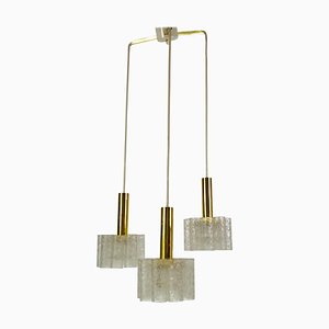 German Crystal Ice Glass Cascade Pendant Lamp from Doria Leuchten, 1960s-PUK-617825