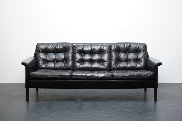 German Cubic Leather 3-Seater Sofa by Rudolf Glatzel for Kill International-CIP-1124612