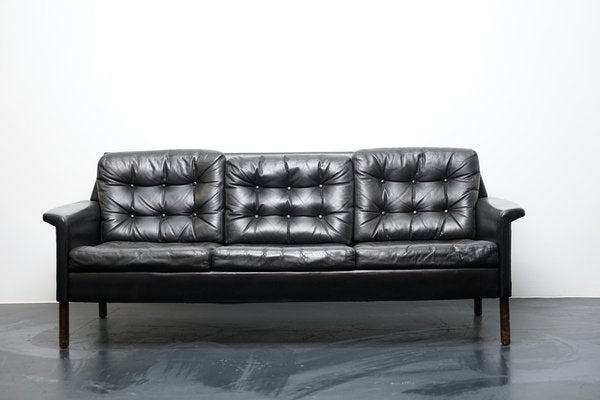 German Cubic Leather 3-Seater Sofa by Rudolf Glatzel for Kill International-CIP-1124612