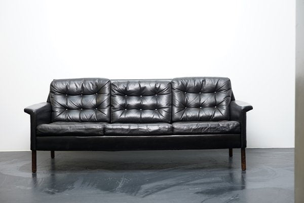 German Cubic Leather 3-Seater Sofa by Rudolf Glatzel for Kill International-CIP-1124612