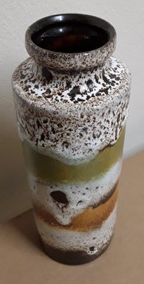 German Cylindrical Ceramic Vase in Fat Lava Style, 1970s-HOI-1445231