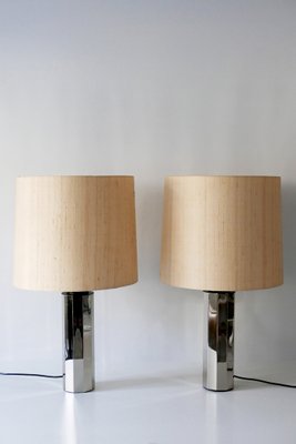 German Decagonal Chromed Table Lamps, 1960s, Set of 2-WPT-561697