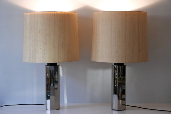 German Decagonal Chromed Table Lamps, 1960s, Set of 2-WPT-561697