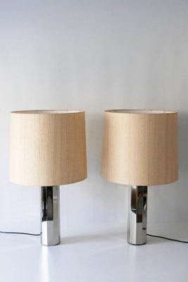 German Decagonal Chromed Table Lamps, 1960s, Set of 2-WPT-561697