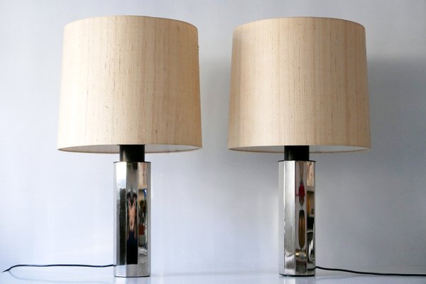 German Decagonal Chromed Table Lamps, 1960s, Set of 2-WPT-561697