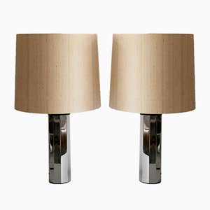 German Decagonal Chromed Table Lamps, 1960s, Set of 2-WPT-561697