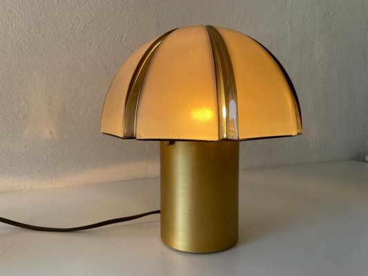 German Dimensional Mushroom Table Lamps in Grey Glass by Peill & Putzler, 1960s-RDS-1294444