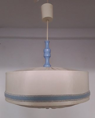 German Fabric & Wood Ceiling Lamp, 1970s-HOI-590682