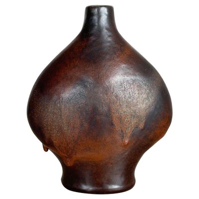 German Fat Lava Ceramic Pottery Vase by Gerda Heukoth for Carstens Tönnieshof, 1970s-QZ-1143244