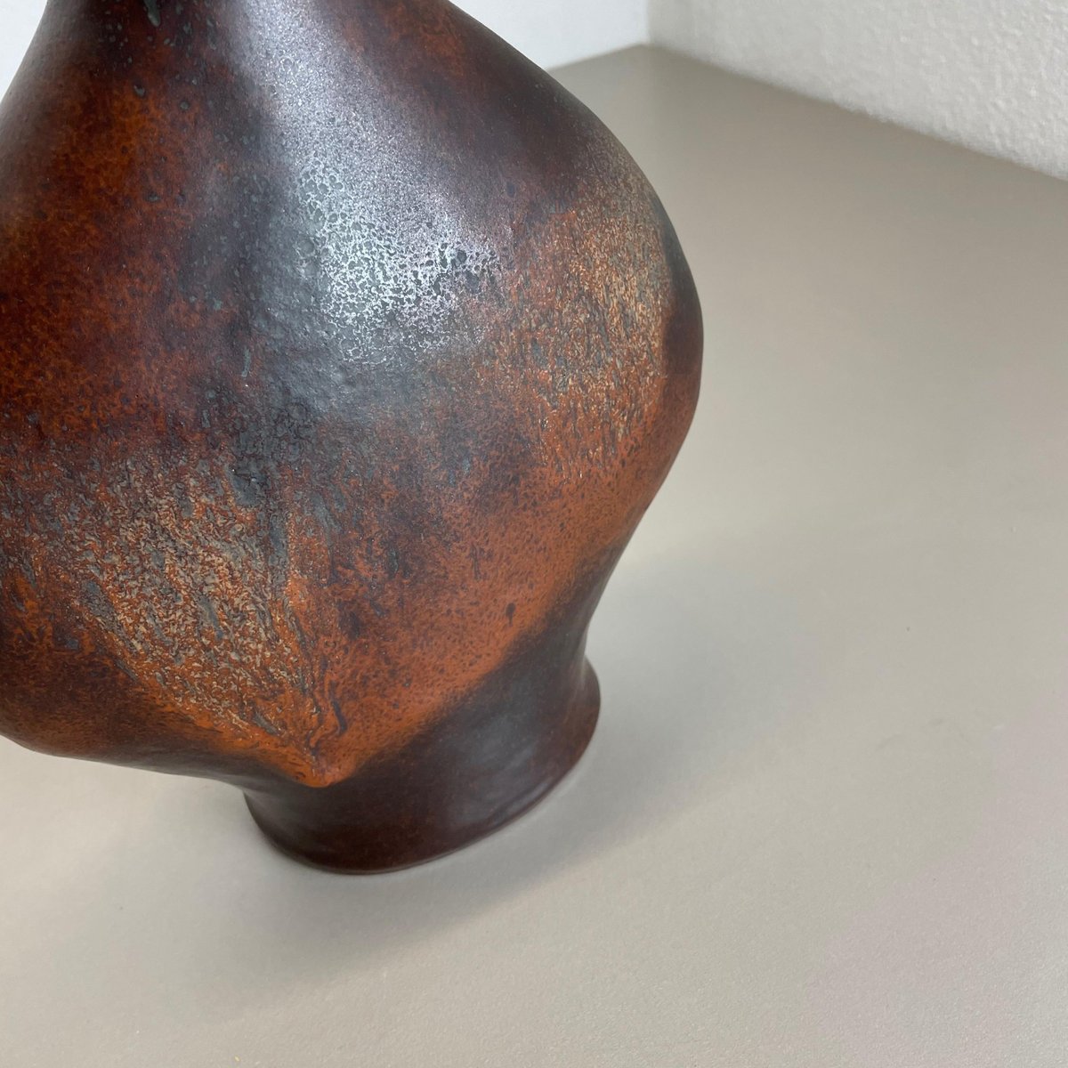 German Fat Lava Ceramic Pottery Vase by Gerda Heukoth for Carstens Tönnieshof, 1970s