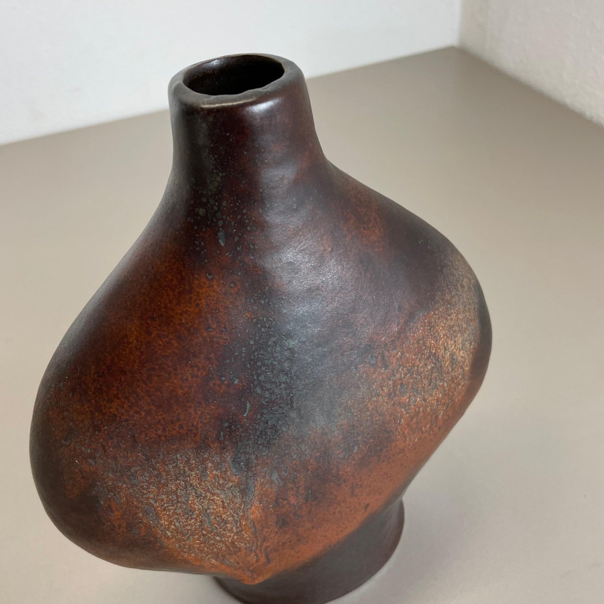 German Fat Lava Ceramic Pottery Vase by Gerda Heukoth for Carstens Tönnieshof, 1970s