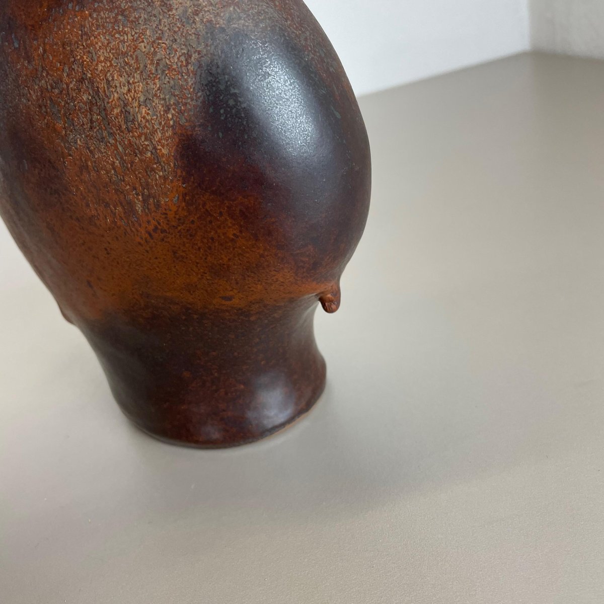 German Fat Lava Ceramic Pottery Vase by Gerda Heukoth for Carstens Tönnieshof, 1970s