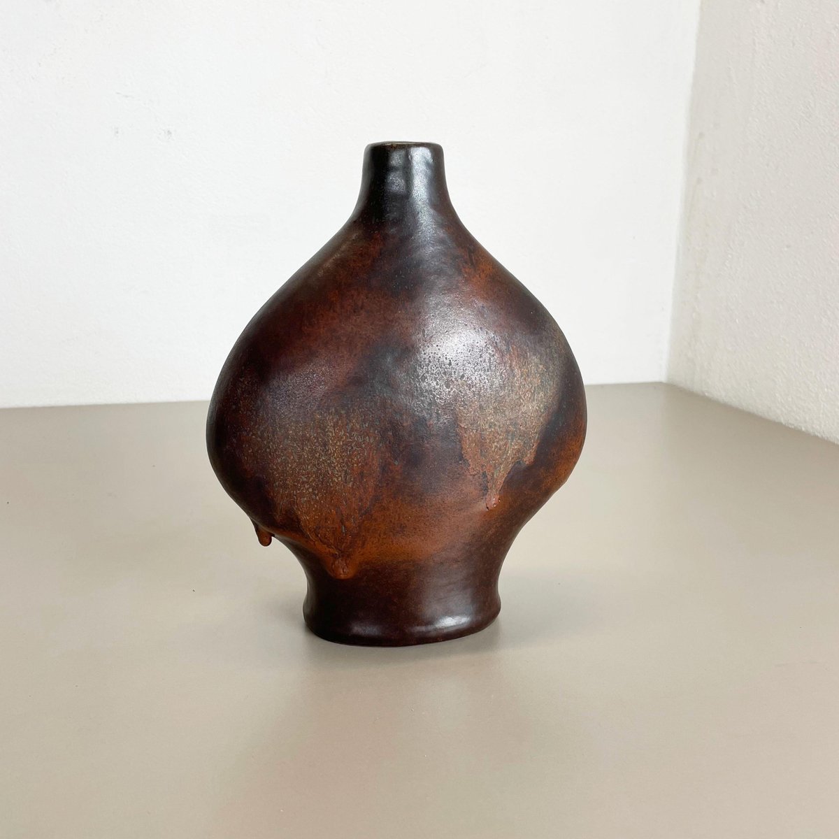 German Fat Lava Ceramic Pottery Vase by Gerda Heukoth for Carstens Tönnieshof, 1970s