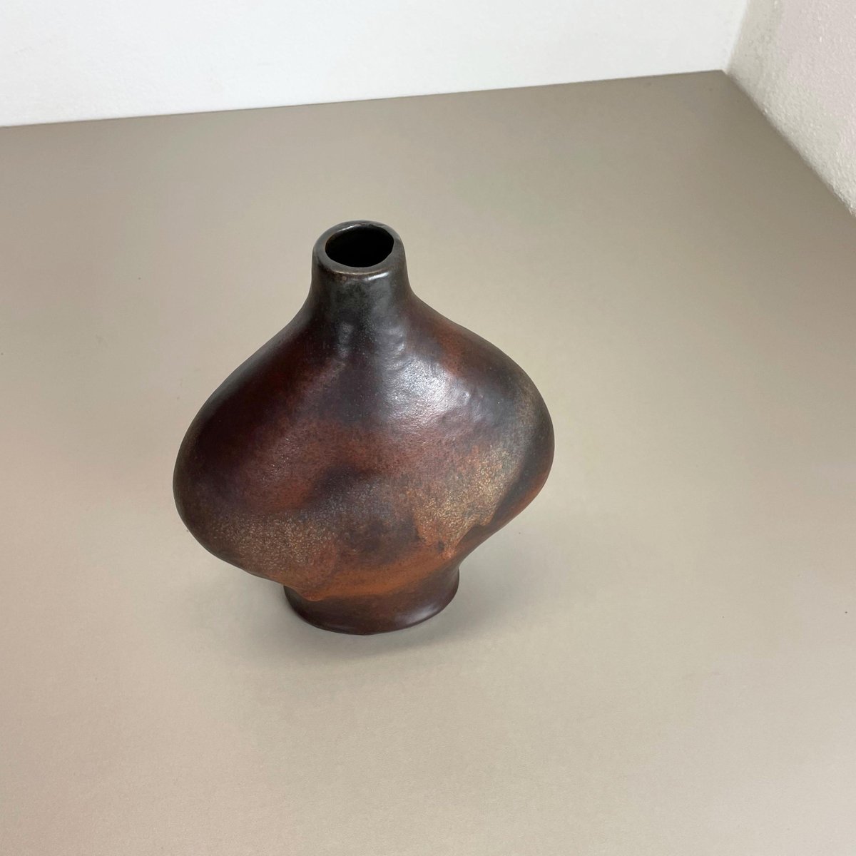 German Fat Lava Ceramic Pottery Vase by Gerda Heukoth for Carstens Tönnieshof, 1970s